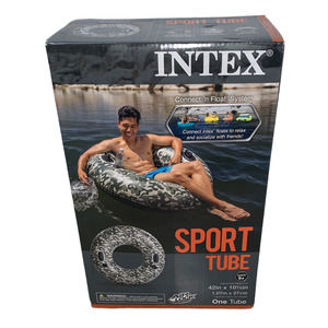 Intex Sport Tube Inflatable Ring Float 42 in X 10.5 inch Air Lock Camo 2 Handles